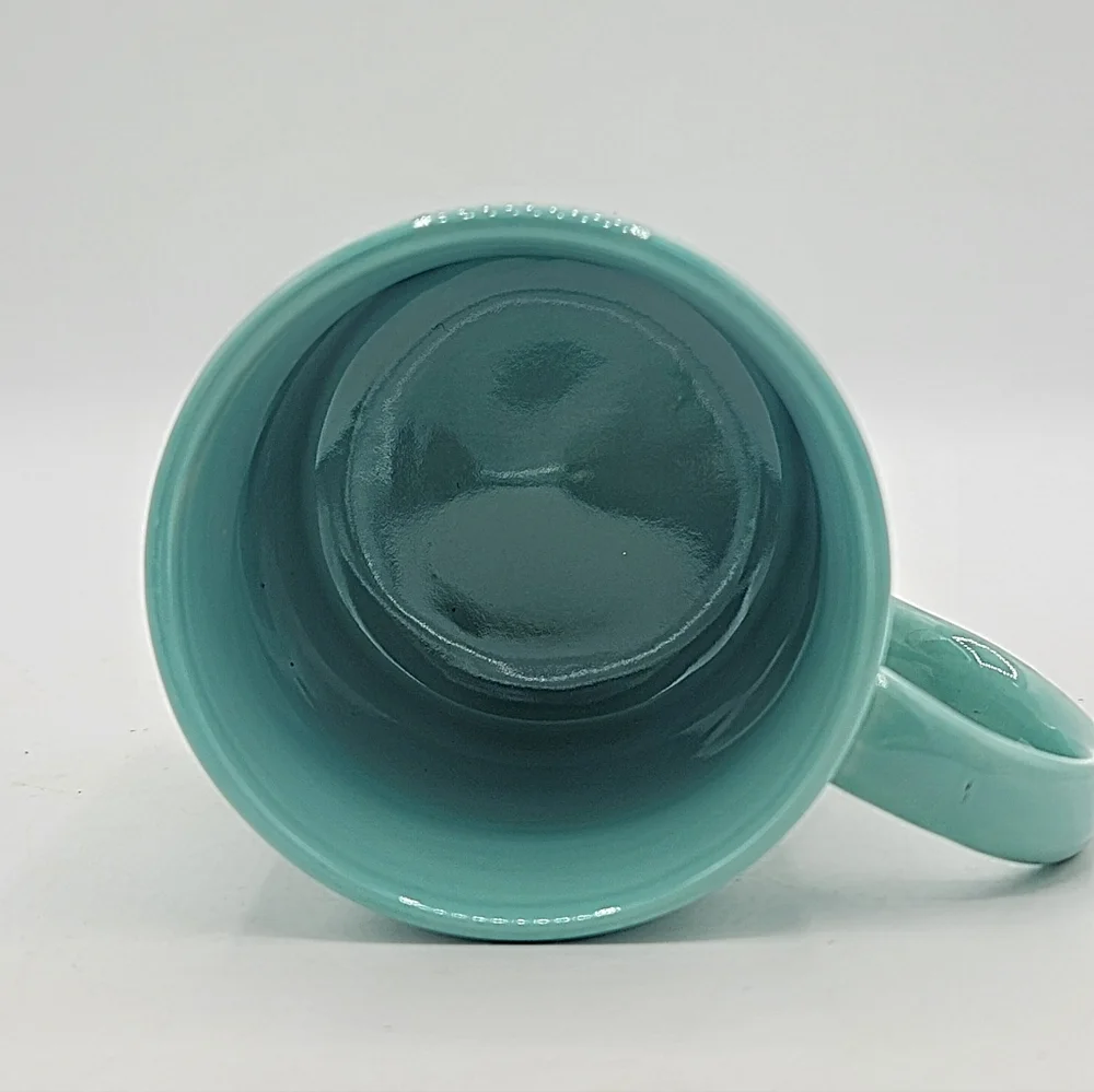 Life Is Sweet Teal Coffee Mug Modern Gourmet Foods Stoneware 3.75" Tall Vintage - Picture 6 of 9